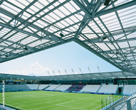 Lexan Thermoclear Sheet Used for the Roof of Salzburg Wals-Seizenheim Stadium in Salzburg, Austria.