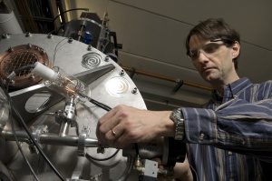NSCL senior physicist Daniel Bazin adjusts the laboratorys National Science Foundation-funded radio frequency fragment separator, which allows boosts the ability to to search for proton-rich rare isotopes. Image: Greg Kohuth/MSU ￼ ￼ ￼ ￼