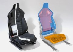 The new Opel Insignia OPC comes with a novel performance front seat that not only looks sporty but also has remarkable ergonomic properties. The center parts of the seat are made of two special BASF polyamides: the backrest shell and the crossbar (light blue and dark blue in the CAE-image on the right) are made of Ultramid® B3G10 SI, a material with high surface quality, while the seat pan (orange in the CAE-image) is made of Ultramid B3ZG8. The seat structure was designed on the computer employing BASF’s ULTRASIM™ simulation package. The foam Neopolen® (purple in the CAE-image) is an energy-absorbing material that concurrently serves as carrier for various modules. Photo: BASF - The Chemical Company, 2009