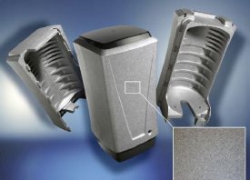 BASF now offers a new and patented version of the foam Neopolen� P (EPP: expanded polypropylene) for devices used in heating, ventilation and sanitary systems. The metallic-gray Neopolen P 9335 mg is noted for its thermal insulation which is 10 percent better than standard EPP. The foam serves as packaging for transportation, supports the device as constructive carrier and replaces the metal housing because it can be processed into thermally insulating housings with an aesthetic surface (see insert). Photo: BASF - The Chemical Company, 2009
