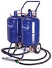 Eastwood's New Dual Tank Blaster now combines the best of both worlds for abrasive blasting. The patent pending, trigger-mounted Mixing Valve allows the operator to switch between bicarbonate soda and any other abrasive media of choice for on-the-fly removal of heavy rust, scale, powder coating or paint, even on delicate glass or chrome surfaces.