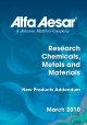 Alfa Aesar, a Johnson Matthey Company, has published a new Research Chemicals Catalog Addendum that includes products added since the publication of the 2008/09 full line catalog. 