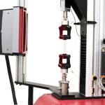 5 kN Single Column Model 3345 with Long-Travel Extensometer and Pneumatic Grips for Testing Elastomers from Instron