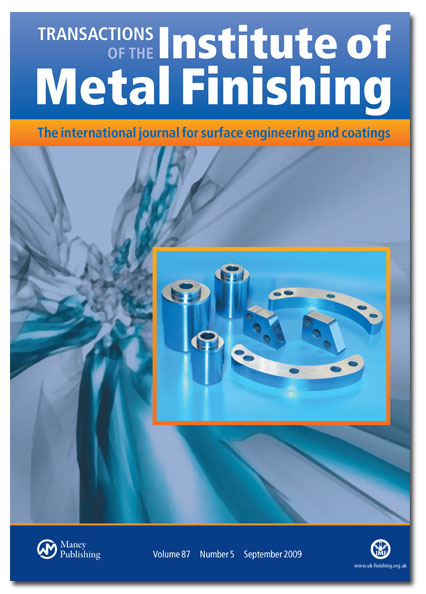 Transactions of the Institute of Metal Finishing