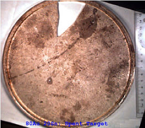 AZoM - Metals, Ceramics, Polymer and Composites : AuSn sputtering target after use.
