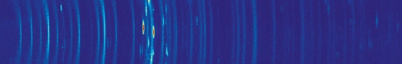 2D Debye-Scherrer rings of a mixture of silver behenate and tetracycline hydrocholoride