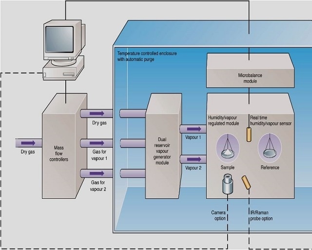 Schematic overview of the SMS DVS-Advantage instrument