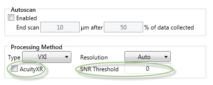 SNR threshold setting showing default setting = 0.