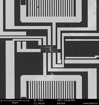 A semiconductor imaged with a SEM can be easily inspected to find defects in the production process.