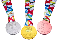 Médaille Originale Du Tokyo Legacy Marathon 2022 - En Acier Doré, Bande Multicolore, Personnalisable - Neuf