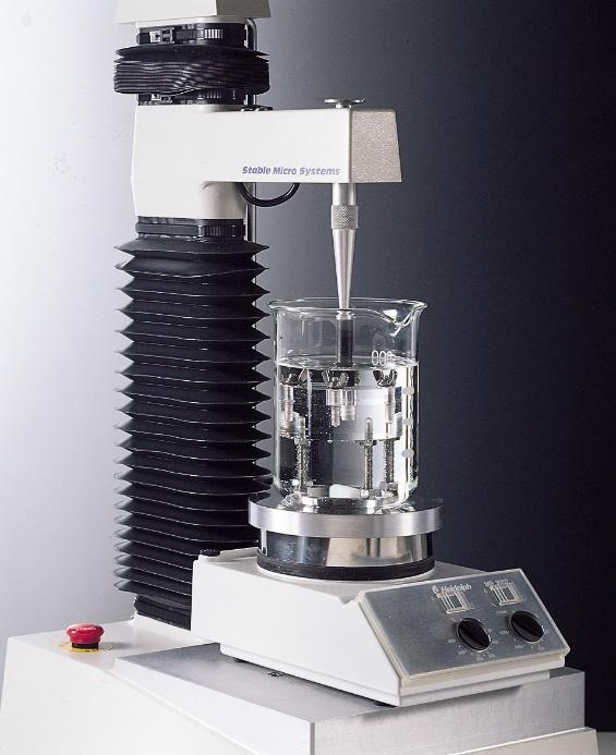 Mucoadhesion Rig on a Texture Analyser.