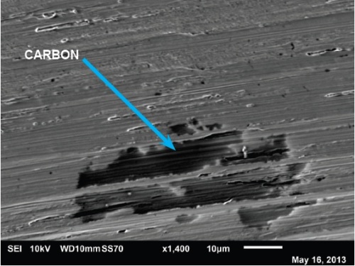 Typical contamination found on metal mounts