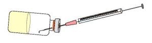 Schematic of the technique used to spike sample vials with water.