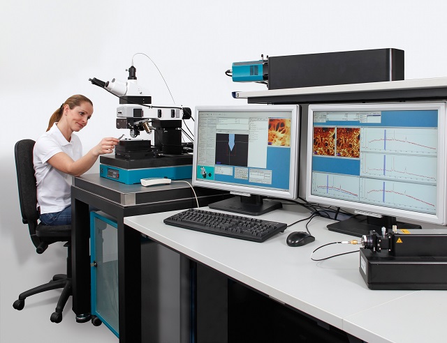 Combined Raman-AFM imaging system alpha300 AR for high resolution structural and chemical imaging.