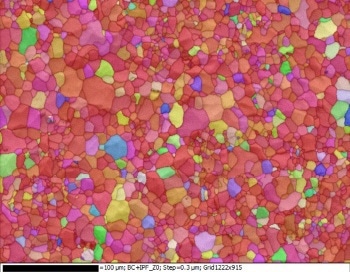 EBSD IPF map after ion milling