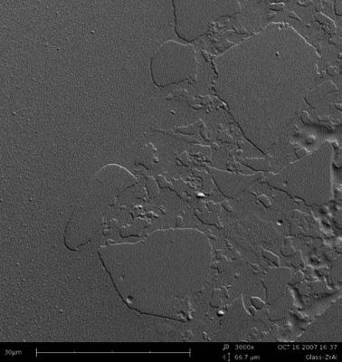 Topographical image showing the difference in height between the phases after polishing