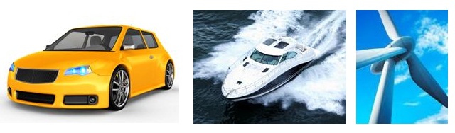 UBE NYLON is used in the manufacture of composite components for use in industries such as: automotive, construction, energy, nautical and aerospace.