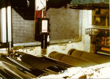 Monitoring a moving polymer film line.
