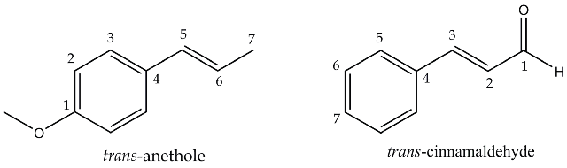 Essential oils to be extracted from spices: trans-anethole from star aniseand trans-cinnamaldehyde from cinnamon.