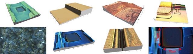 The Zeta-20 is capable of measuring multiple dimensions, inlcuding 2D and 3D roughness, marco-AFM and micro-CMM, film thickness, step heights, wall angles and more