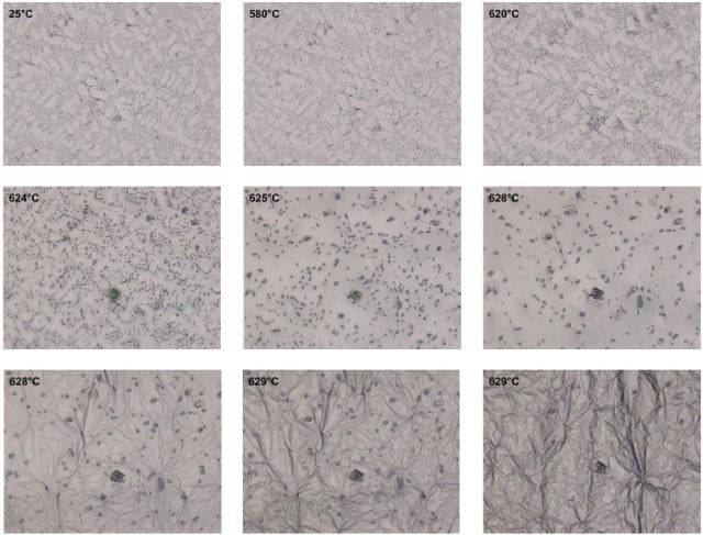 Heating process for an Al-Si 12 alloy to 629 °C