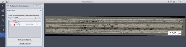Setup of image analysis wizard
