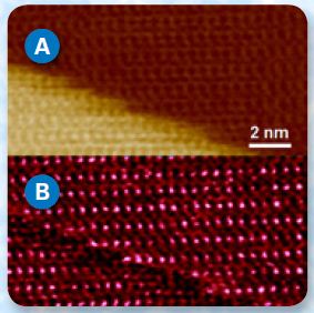 Height (A) and stiffness (B) maps of calcite obtained with PeakForce Capture