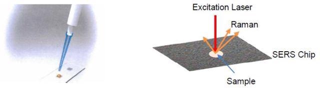 Illustration of a Raman Measurement Using a SERS Chip