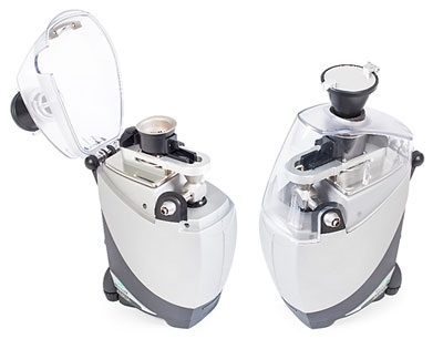 The Funnel Sample Feeder attached to an Aero S Dry Dispersion Unit.