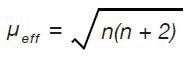 Equation used to determine the predicted effective magnetic moment for individual electronic structure