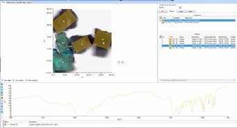 Results screen for the detection and identification of particles.