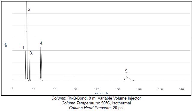 Chromatogram of the natural gas calibration standard-isothermal