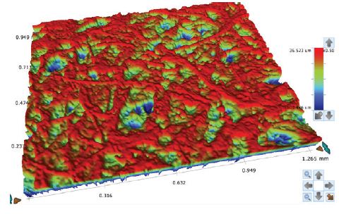 WLI topographic images of three clutch materials evaluated in this study.