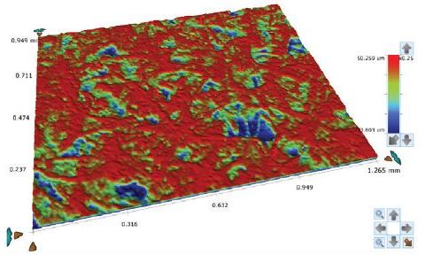 WLI topographic images of three clutch materials evaluated in this study.