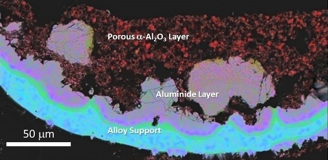 Photo (top) and SEM micrograph (bottom) of AlumiLok™ coated alloy foams.