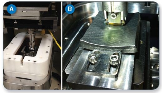 A) Cylindrical pin-on-side vs. polished steel plate. (B) Piston ring and cylinder liner segments.