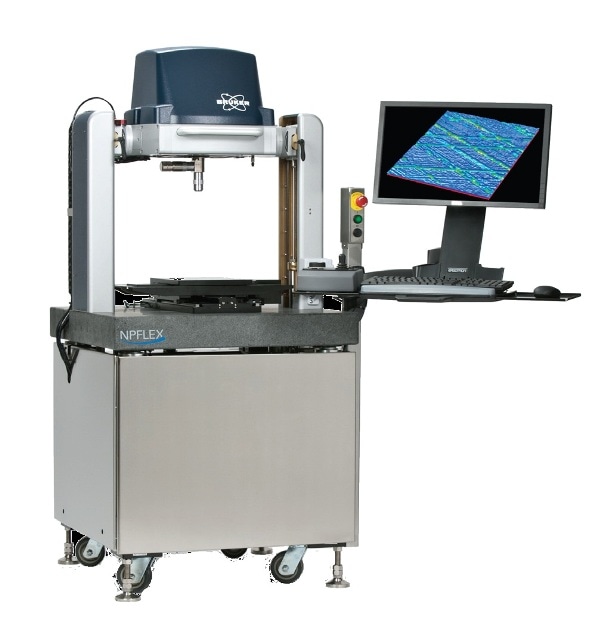 Bruker’s NPFLEX 3D optical microscope. Its large nominal working volume handles small or large sample coupons and multi-sample trays.