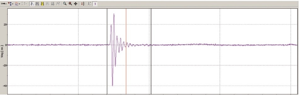 Amplitude time profile of a selected measurement point.