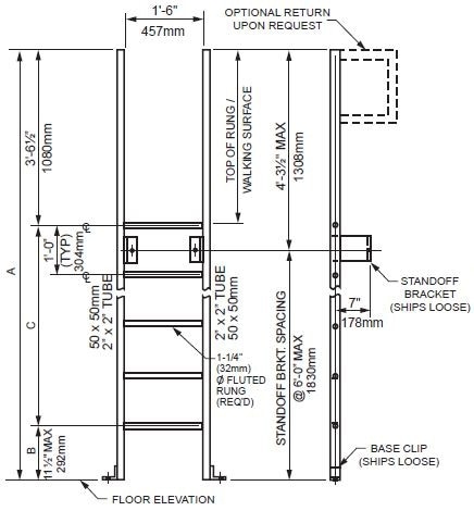 Standard Walk-Through Ladder with Base Clip