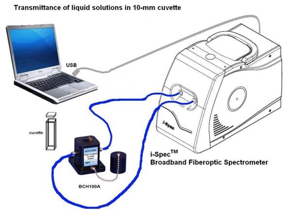 Example Transmittance Setup Utilizing a “Round to Slit” Fiber Bundle