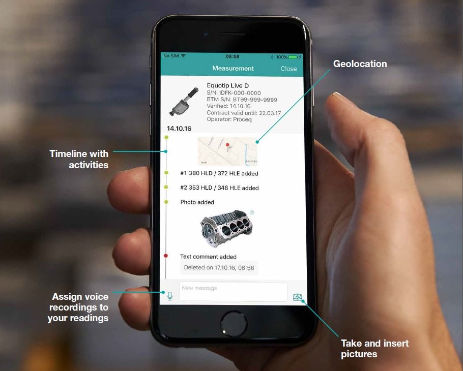 The iPhone app allows specific products to be geotagged and saves photos of their condition.
