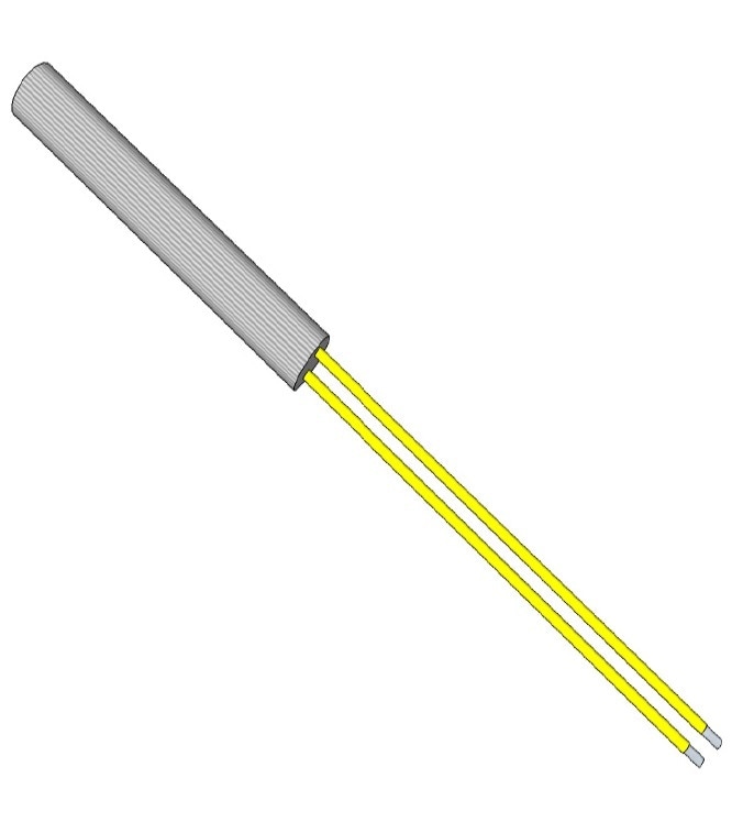 Sensor immersed in metal tube and surrounded by a thermal heat conducting paste