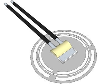 Sensor element soldered onto foil