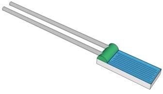 Sensor with welded wires and welding area covered with fixation paste to increase robustness