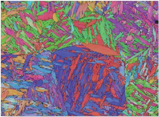 Orientation map (IPF coloring scheme) of the first area