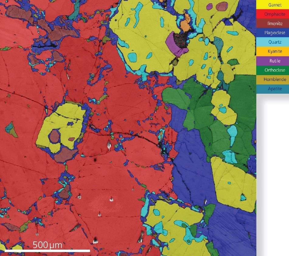 Phase map, superimposed on a pattern quality map.