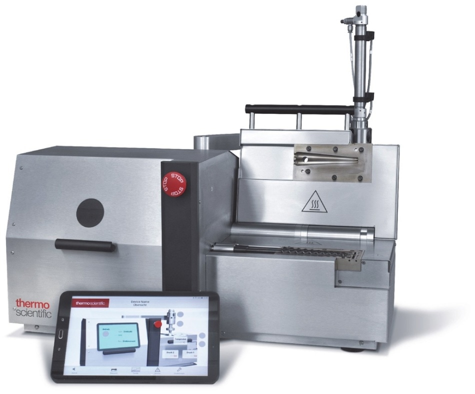 The HAAKE MiniLab 3 micro-compounder.