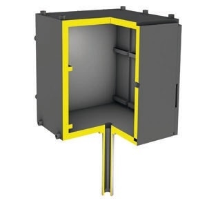 Schematic view into a retort in a HTK furnace with central gas outlet trough the bottom of the retort.