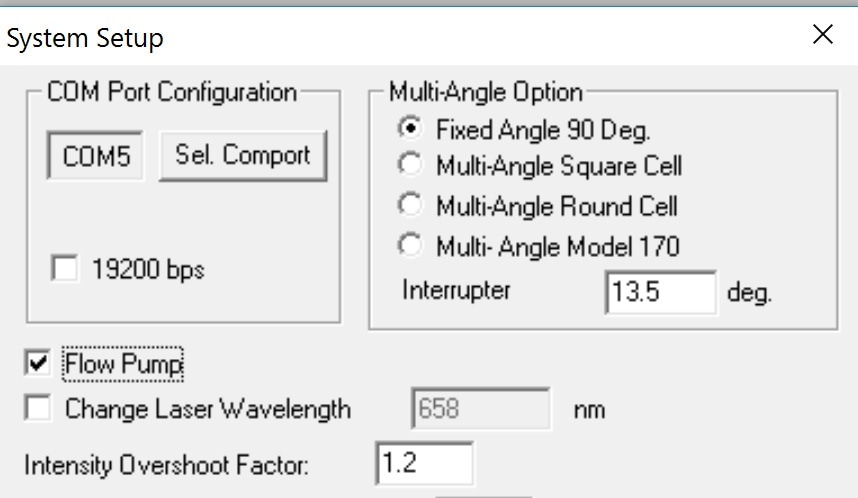 System Setup menu.