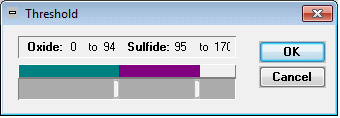The gray level Threshold detects oxides and sulfides